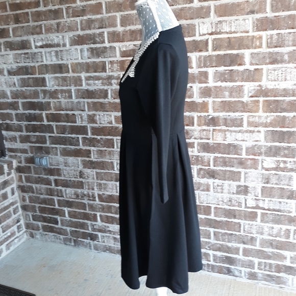 Elegant Black Fit and Flare Dress - Picture 4 of 8